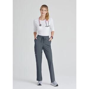 Barco/Skechers Gamma 6-Pocket Mid-Rise Tapered Leg Scrub Pant Gray Size S SPK623